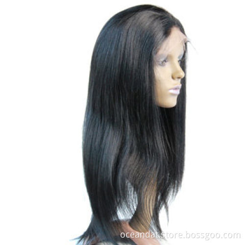 Top Quality 18“ Natural Black Human Full Lace Wigs $ Front Lace WigNew